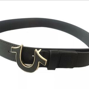 True Religion Black Belt with Gold Buckle